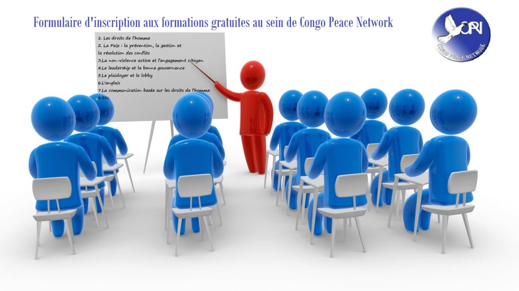 Voici comment confirmer votre participation à la nouvelle cession de formation  gratuite de Congo Peace Network